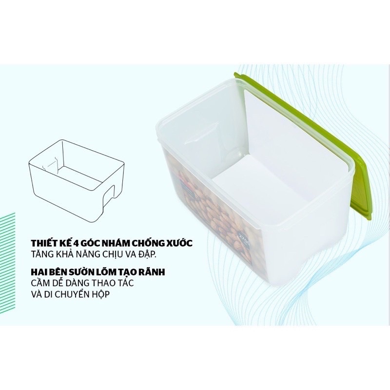 Hộp bảo quản thực phẩm khô BioZone Sunhouse 2700ml - Hàng Khuyến Mãi Dutch Laydy | BigBuy360 - bigbuy360.vn
