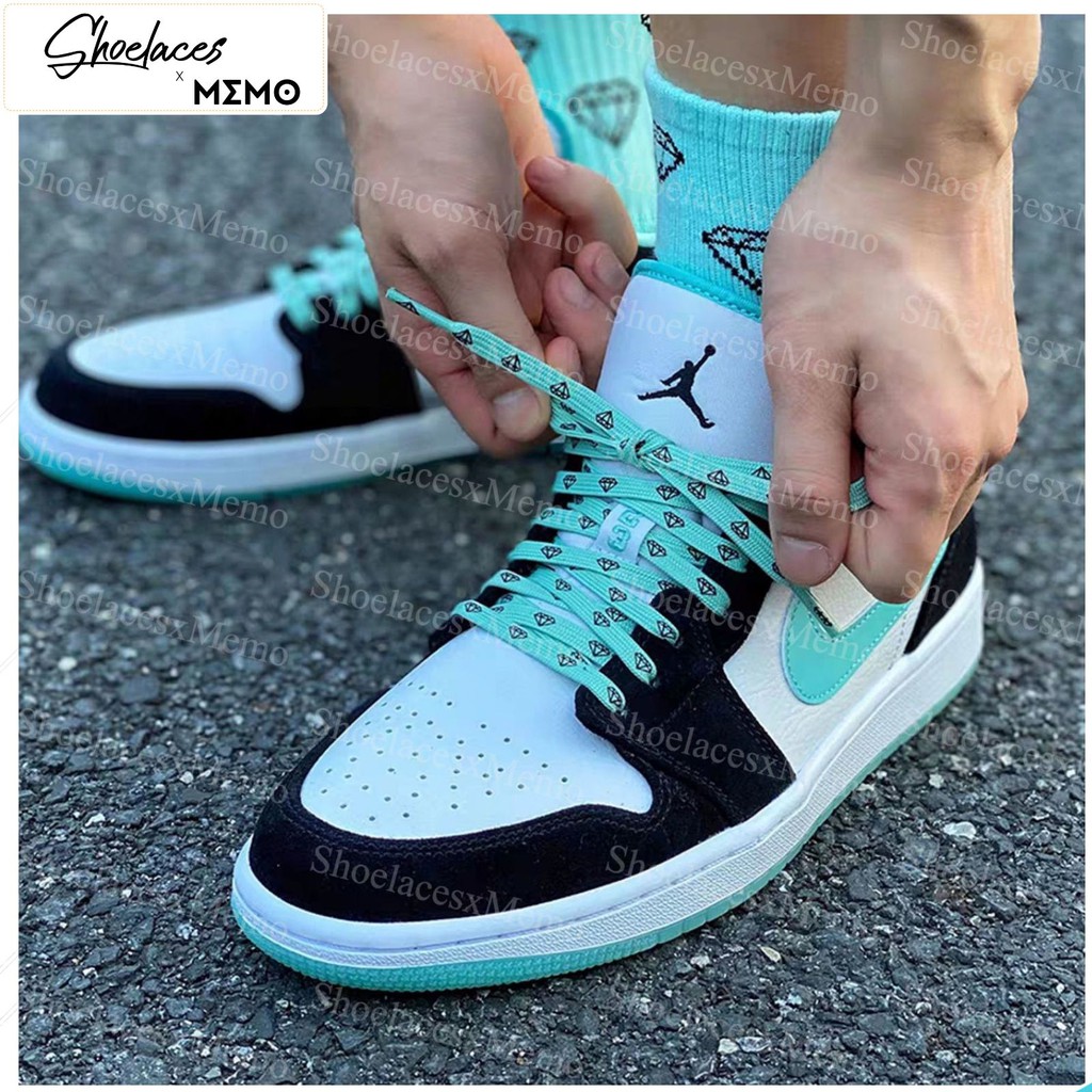 Dây Giày Custom AJ1 Turbo Green Kim Cương- Dây Giày Xanh Tiffany Bạc Hà AF1 AJ1