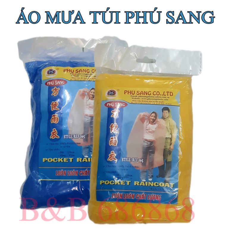 Áo mưa túi tiện lợi màu Phú Sang và ViVa, loại dầy hàng chất lượng loại 1
