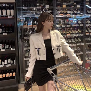 [ORDER+ẢNH THẬT] Áo blazer croptop đan dây Ulzzang 