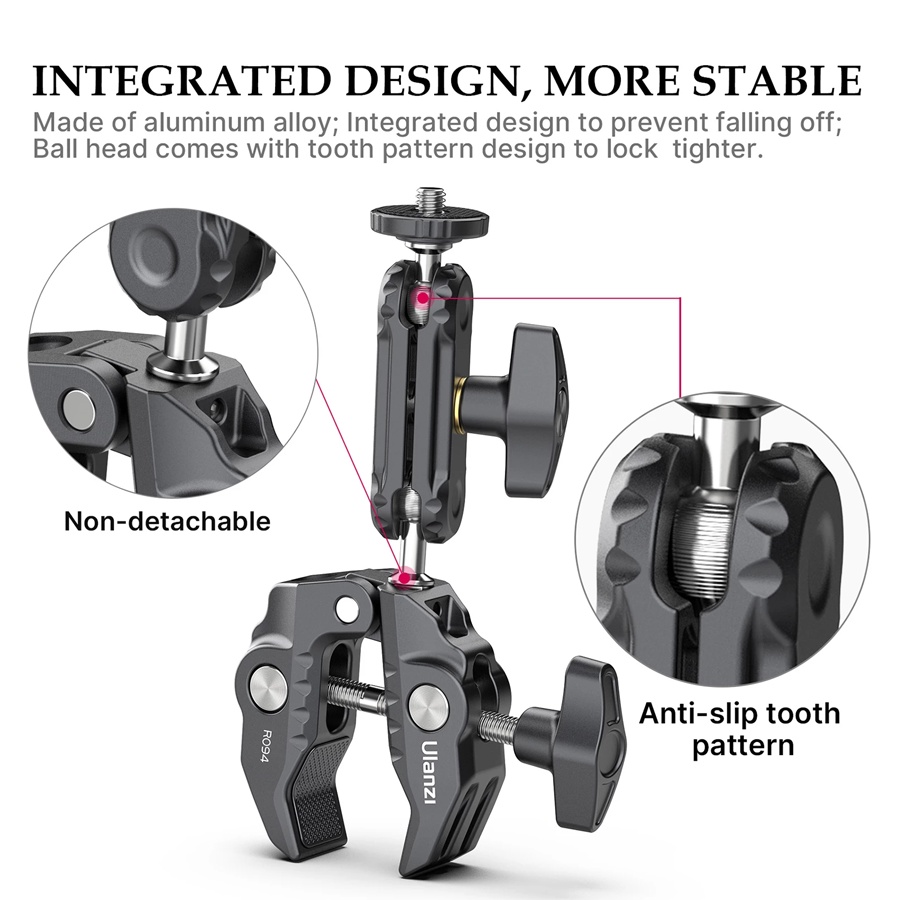 ULANZI R094 - Kẹp Kim Loại Đa Năng Tích Hợp Magic Arm Dành Cho Máy Ảnh