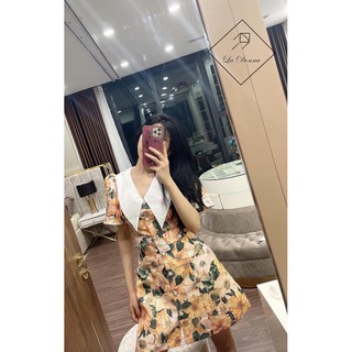 🍀váy gấm cổ trắng La Donna🍀