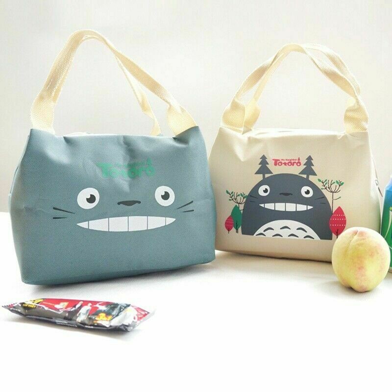 Túi đựng hộp cơm trưa bằng vải oxford dày chống thấm nước hình totoro dễ thương mang đi tiện dụng