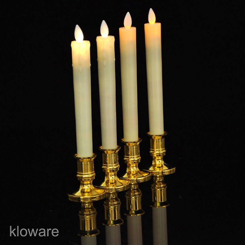 4pcs Battery Operated LED Candle Swinging Dancing Flame Realistic Candles