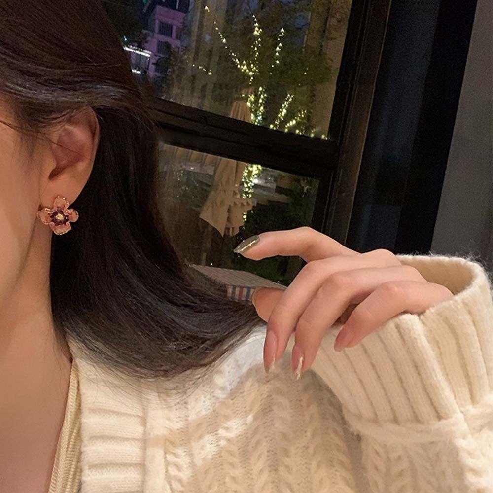 Bông Tai Hợp Kim Dáng Dài Thiết Kế Đơn Giản Ngọt Ngào Cho Nữ|Bông Tai Đinh Tán Thiết Kế Cá Tính Thời Trang