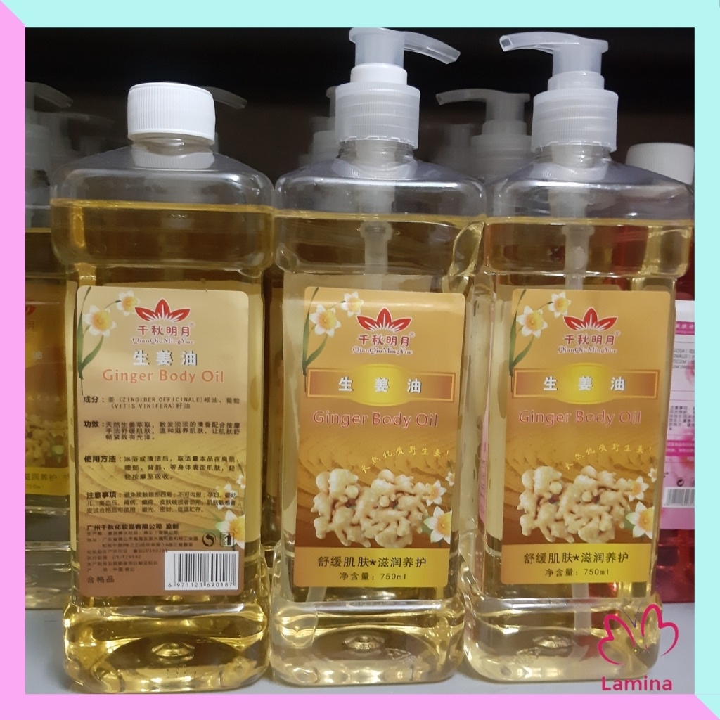 Dầu massage body gừng, hoa hồng, sả chanh, lavender chai 750ml