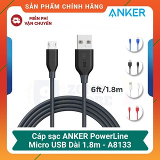 Cáp sạc anker powerline micro usb dài 1.8m - mã a8133