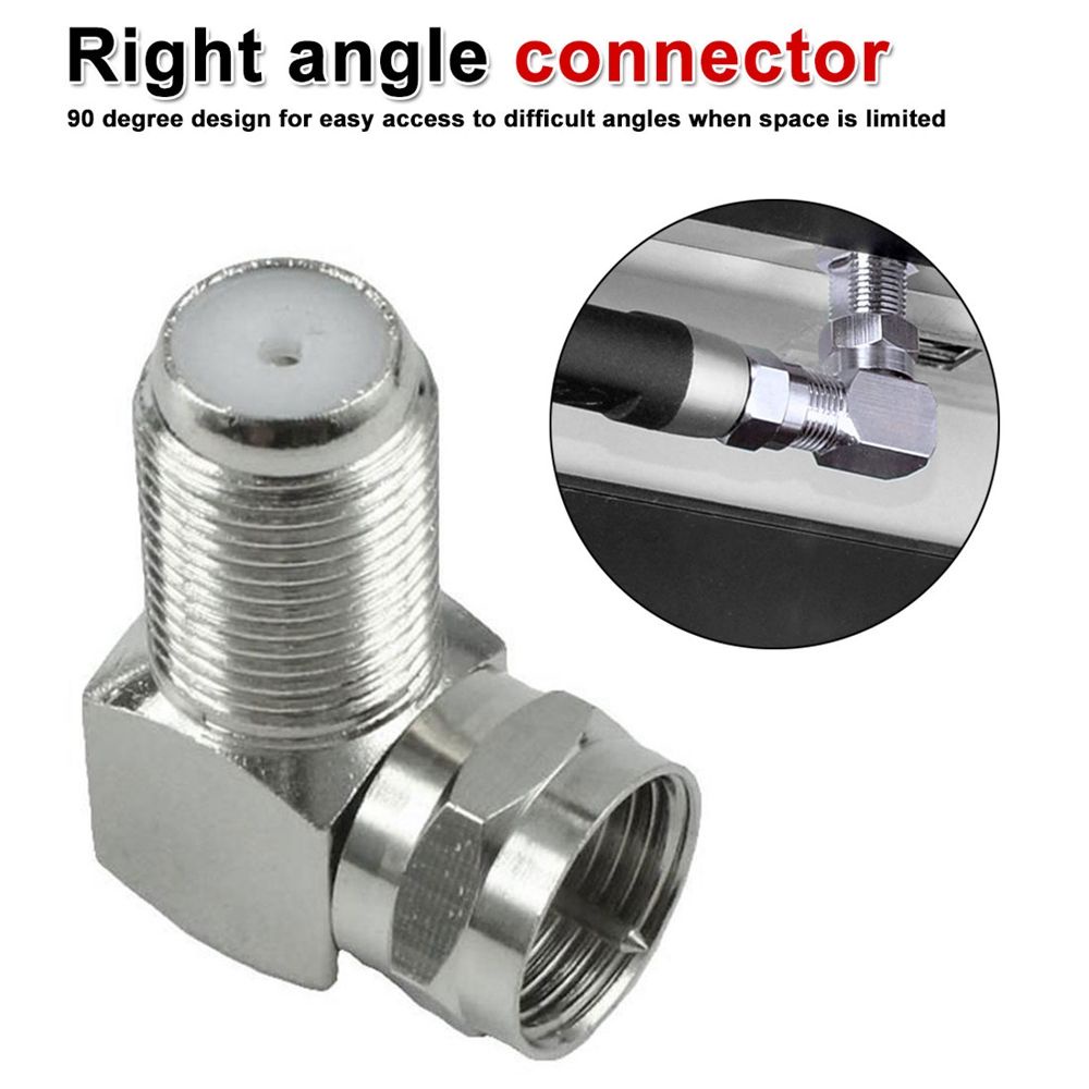 Set 5 Đầu Nối Ăng Ten Tv Rg5 Rg6 Góc Phải 90 Độ Bằng Hợp Kim Nhôm