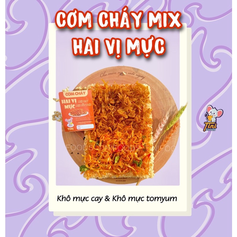 CƠM CHÁY MIX 2 VỊ MỰC CAY &amp; TOMYUM THƯỢNG HẠNG- GÓI HÚT CHÂN KHÔNG 250GR-SIÊU RẺ