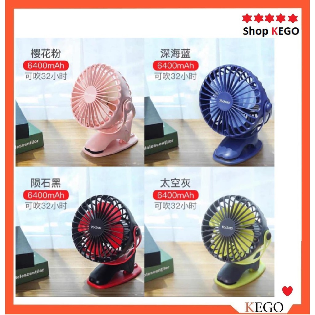 Quạt tích điện dùng liên tục 32 tiếng Y-F04 6400mAh- Hàng chính hãng YOOBAO