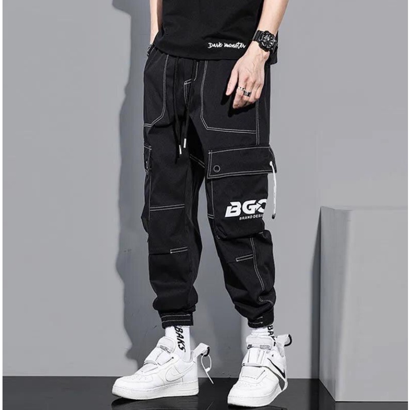 Quần dài chín tấc dáng rộng vải nhung dày thời trang mùa mới dành cho nam