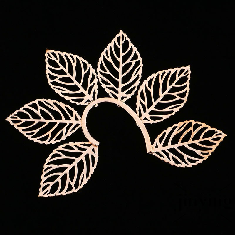 GETNOIVAS Khuyên tai hình lá rỗng mạ vàng phong cách Âu Mỹ