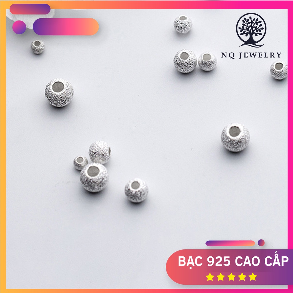 Charm bi bạc họa tiết xỏ ngang