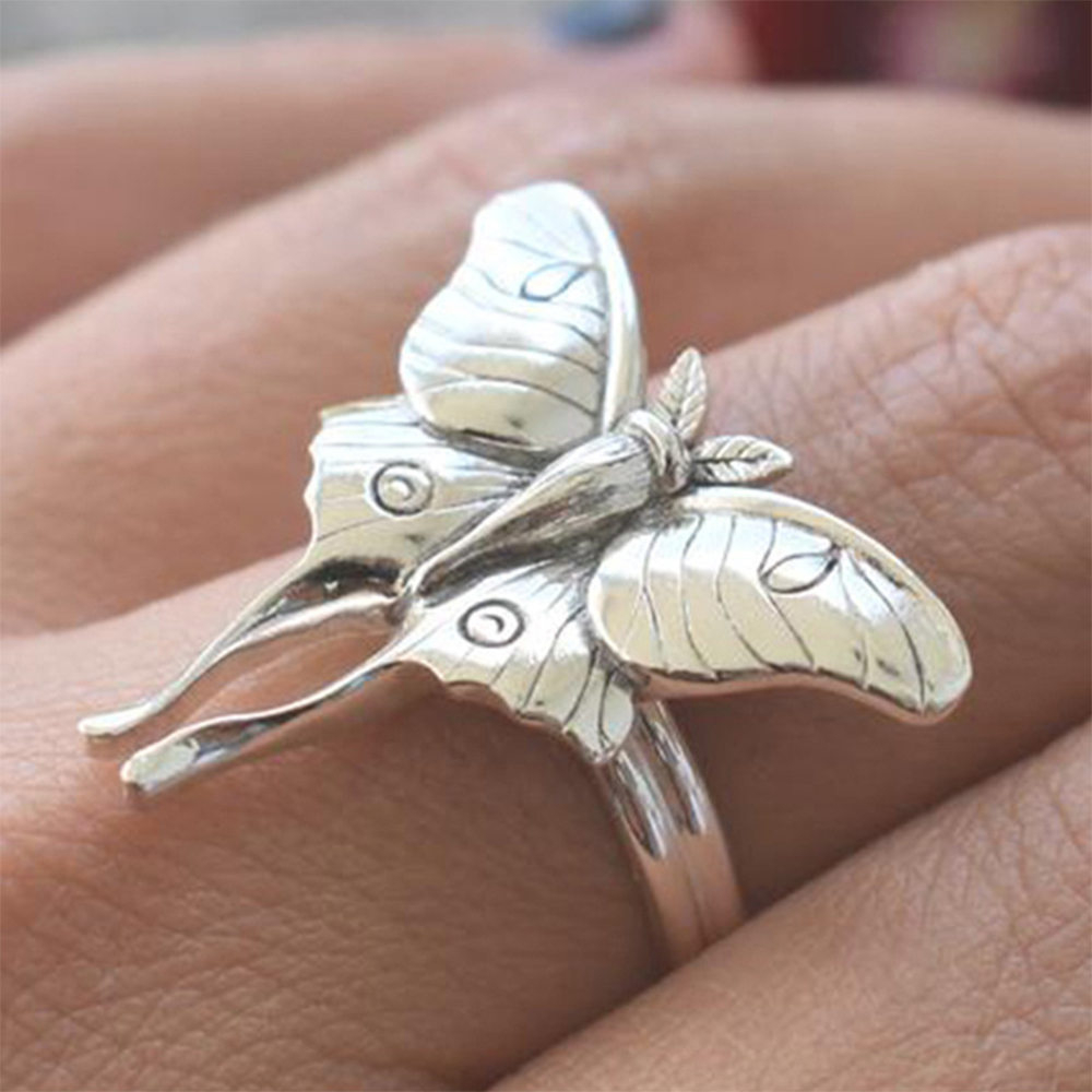 Nhẫn Mặt Hình Bướm Đính Đá Thời Trang Cho Nữ