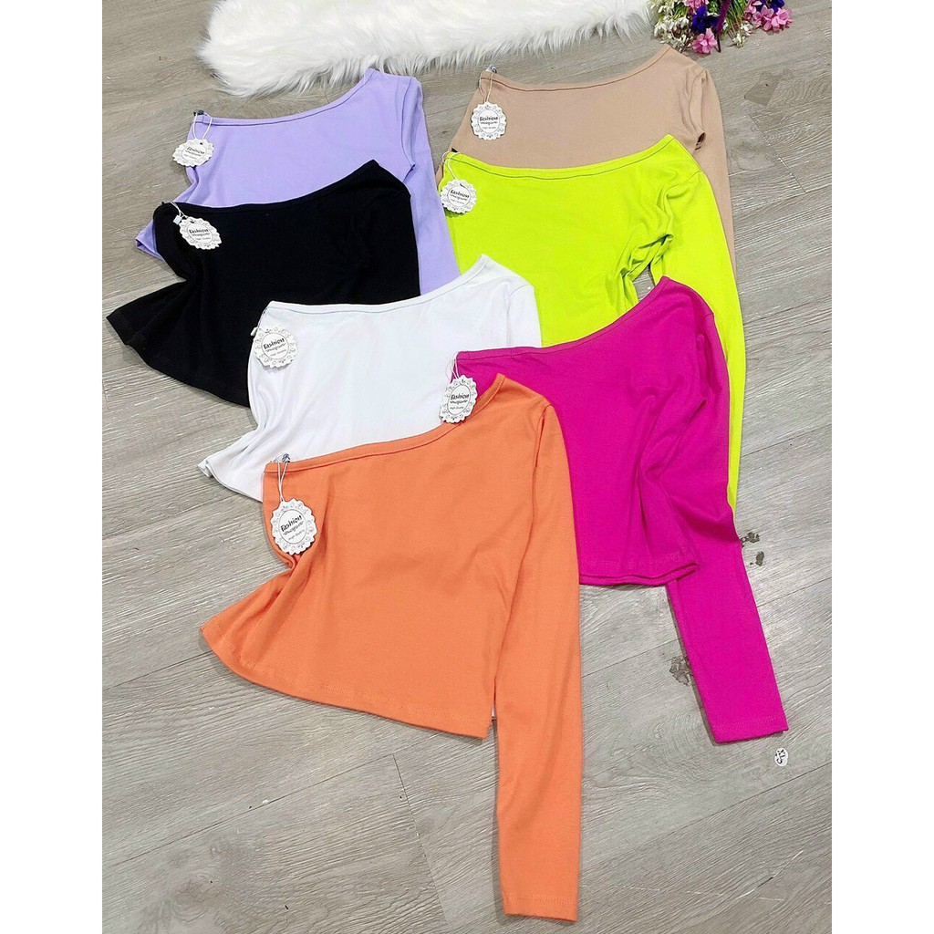 Áo thun nữ hở 1 vai tay dài sexy chất thun borip đẹp ncs