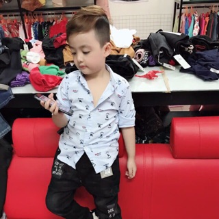 Sỉ áo somi hoạ tiết ngựa