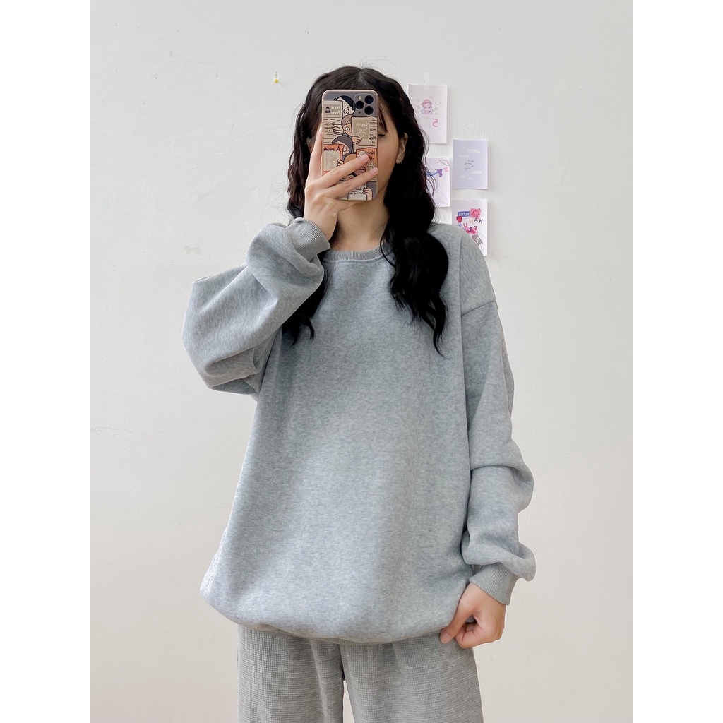 [HÀNG CÓ SẴN] Áo nỉ oversize May Boutique áo nỉ dài tay trơn màu basic ABS21H_110.001 | BigBuy360 - bigbuy360.vn