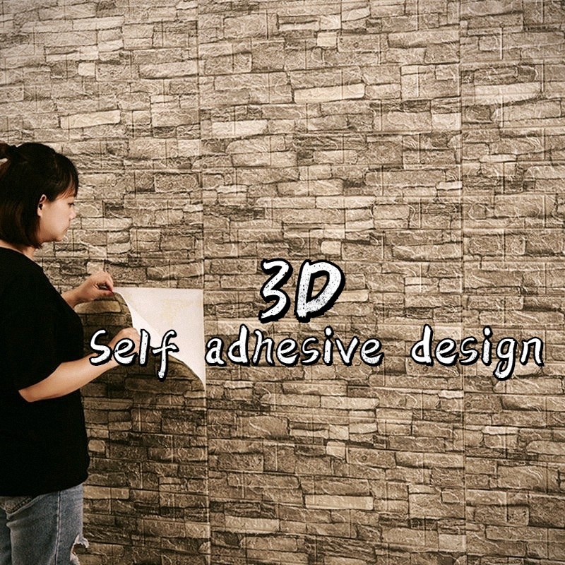 Xốp dán tường 3d Miếng Dán Tường Bằng Xốp Họa Tiết Gạch 3D Cỡ Lớn Chống Thấm Nước Trang Trí Nhà Cửa