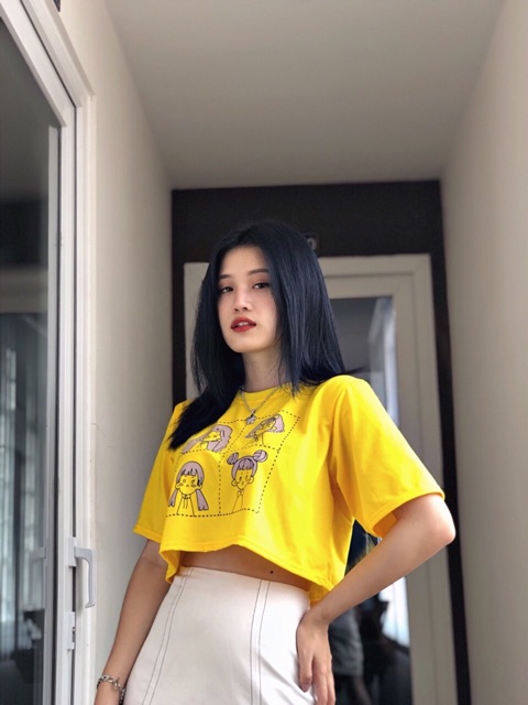 Áo Croptop Cô Gái Form Rộng Ảnh Thật