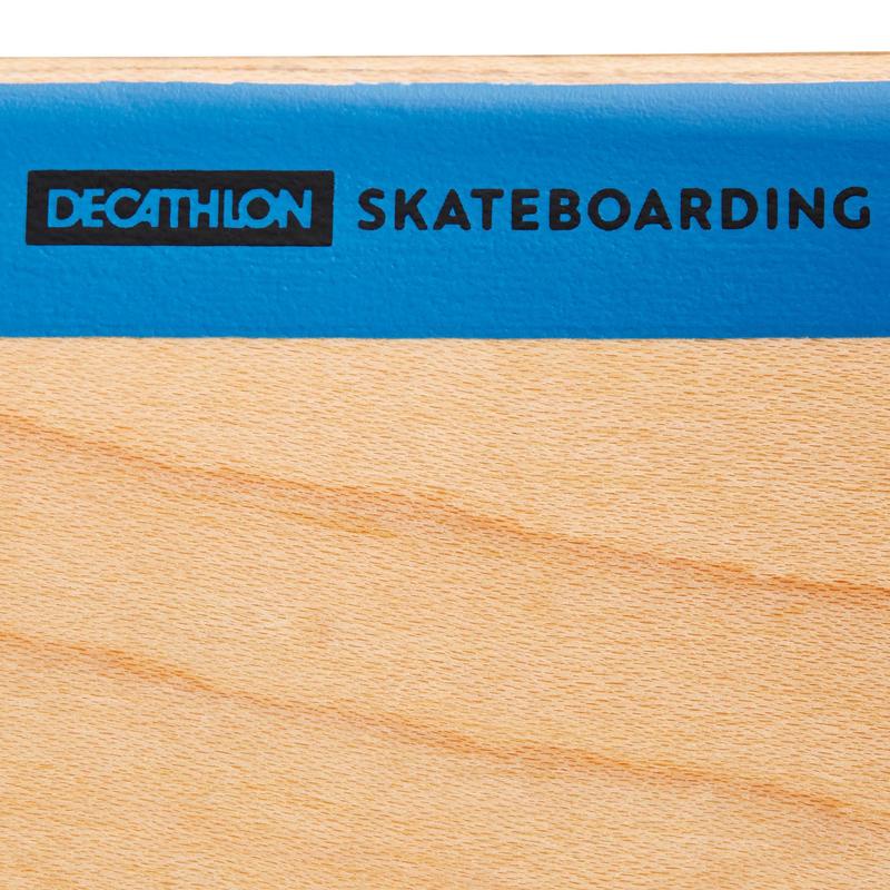 Sàn ván trượt deck Decathlon Oxelo 100 cỡ 8,25 màu gỗ/xanh dương