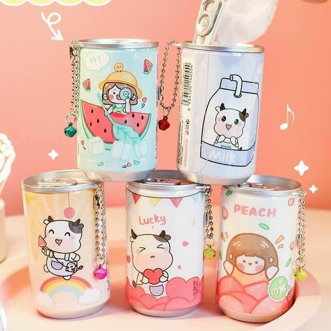 Khăn Giấy Ướt Dạng Hình Lon Nước In Hình Dễ Thương Có Móc Treo Tiện Lợi