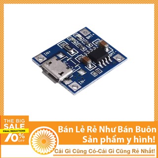 Mạch Sạc Pin Lithium 4.2V TP4056 1A Micro USB dùng cho pin 18650