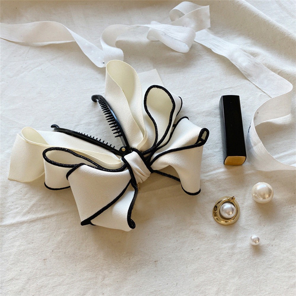 Kẹp Tóc Đính Nơ Và Ngọc Trai Xinh Xắn Cho Nữ