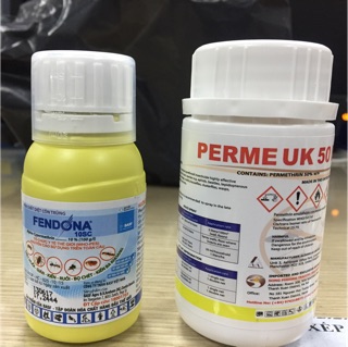 combo thuốc diệt muỗi côn trùng 1 chai perme UK 50ec( 100ml) 1 chai Fendona 10SC( 50 ml)