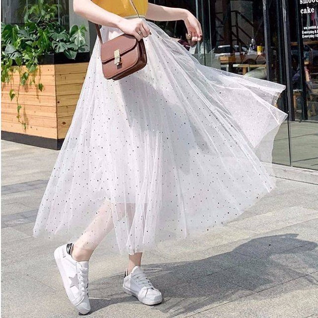 Chân váy lưới tutu kim sa HOT