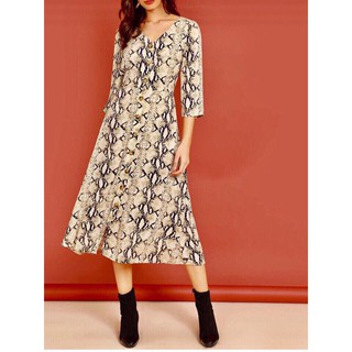 Đầm Still TopShop Tay Lỡ Nút Trước Cột Nơ Eo Họa Tiết Hoa Trắng - Size S - 0979