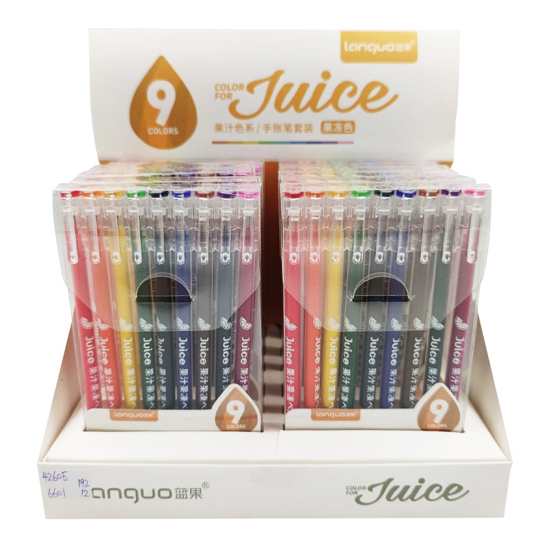 Set 9 Bút Mực Gel Dạ Quang DIY Nhiều Màu Sắc