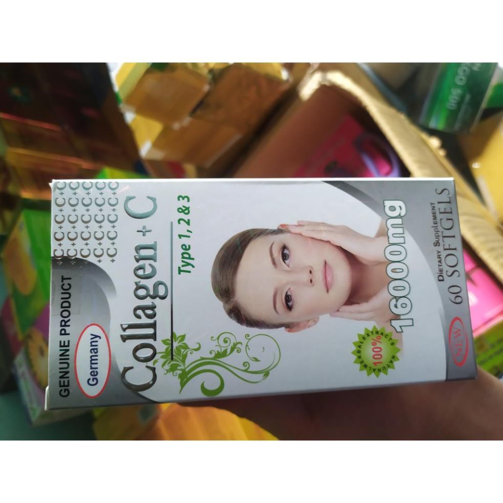 Collagen C 16000mg đẹp da, chống lão hóa, mờ thâm, trắng da Hộp 60 viên lọ
