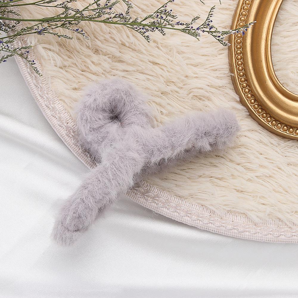 Kẹp Tóc Càng Cua Đính Lông Giả Thời Trang Thu Đông