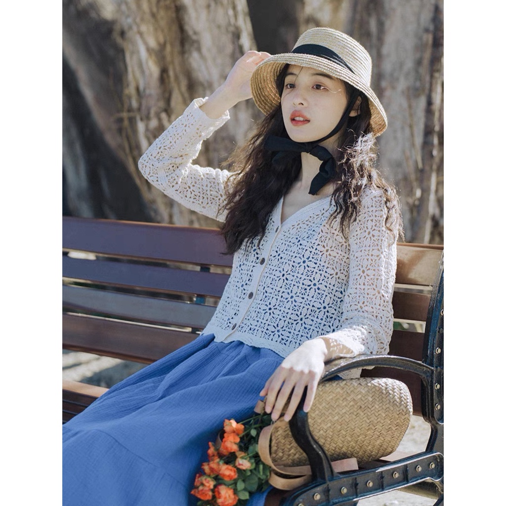 - Áo len móc handmade phong cách Vintage/ Bohomian siêu xinh chất đẹp