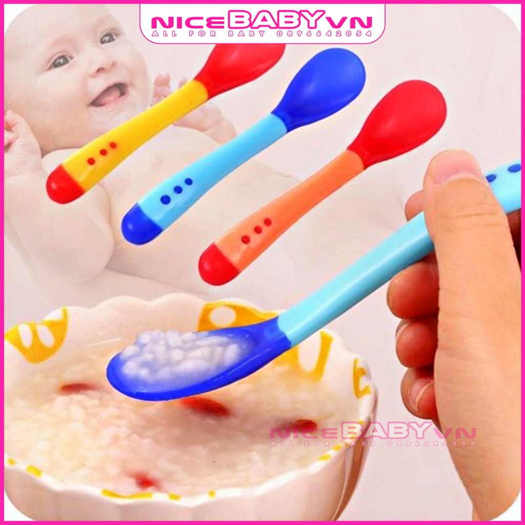 Thìa Báo Nóng Cảm Ứng Nhiệt Cho Bé Độ Mềm Vừa Phải NiceBabyVn