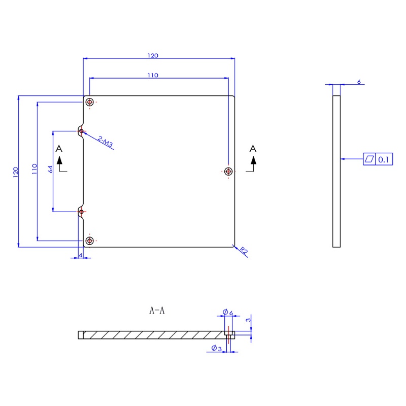 Tấm Lò Xo Nhôm 120x120mm Cho Máy In 3D Vronv0