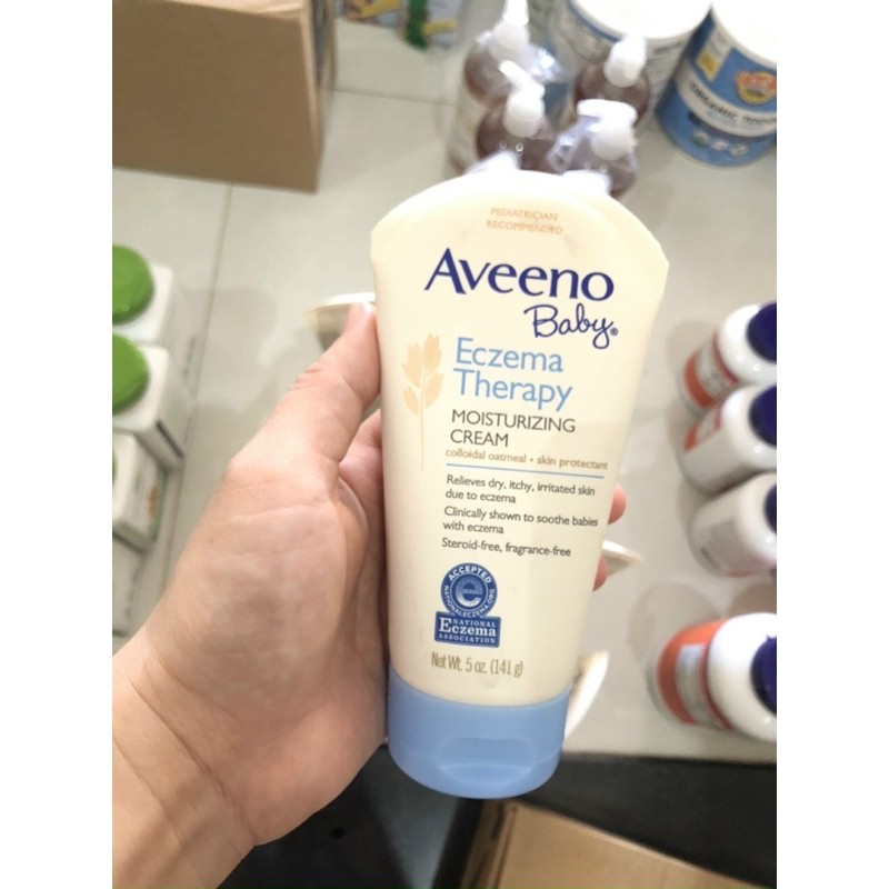 ( có bill) Aveeno Kem bôi chàm cho bé Aveeno Baby Eczema Therapy Moisturizing Cream (141g)date mới nhất