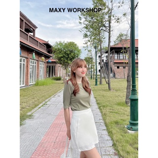 Áo thun tay lỡ ôm dáng Knitted Basic Tee Mossy Maxy Workshop