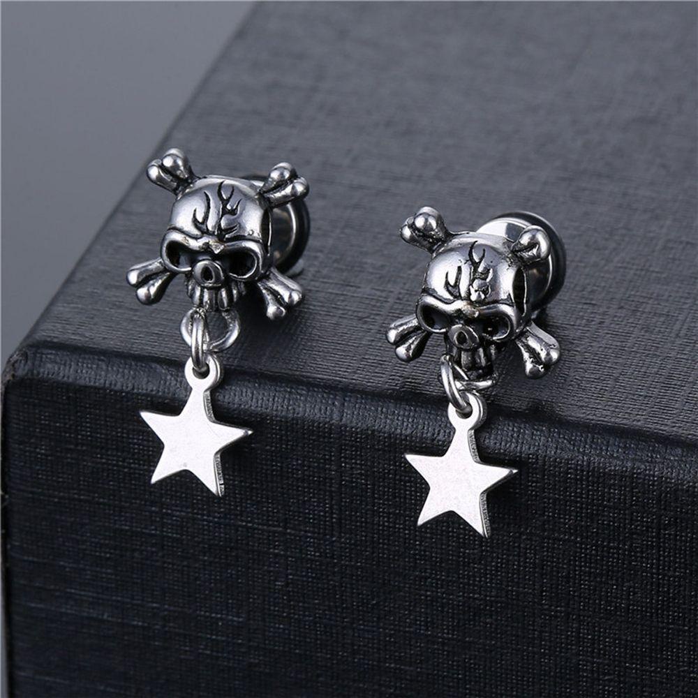 VANES1 Bông Tai HìNh ĐầU Lâu BằNg ThéP Titan Cho Nam Và Nữ