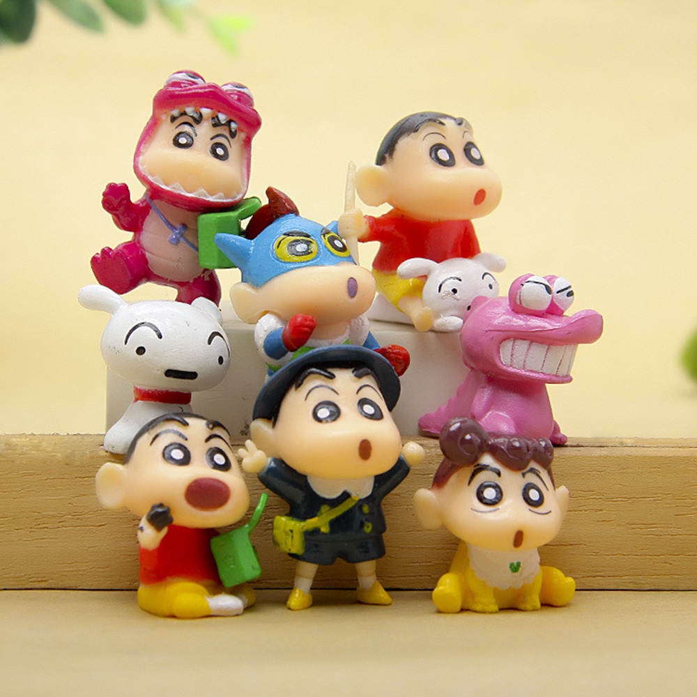 Set 8 mô hình nhân vật hoạt hình Shin-Chan trang trí sân vườn độc đáo