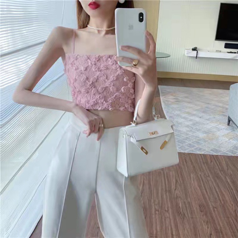Áo Bra Nữ Ren Hoa Hồng Thêu Nổi 2 Dây Có Thun Bo Lưng Chun Giãn hot trend 586 coco land - chất cực đẹp- sang chảnh