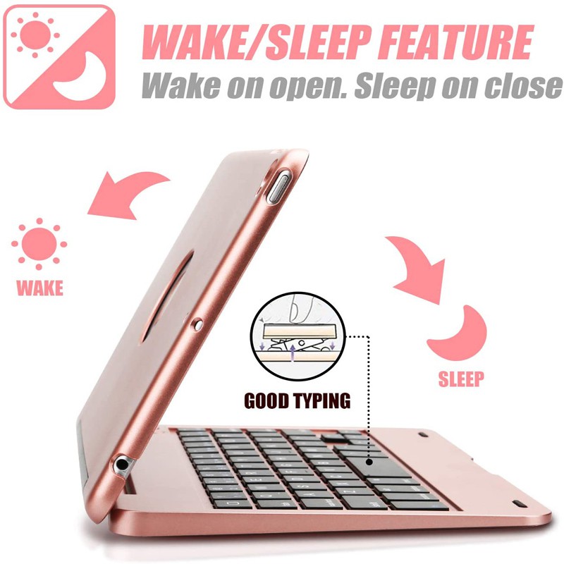 Ốp Lưng Kèm Bàn Phím Bluetooth Không Dây Cho Apple iPad mini 1 2 3 4 5