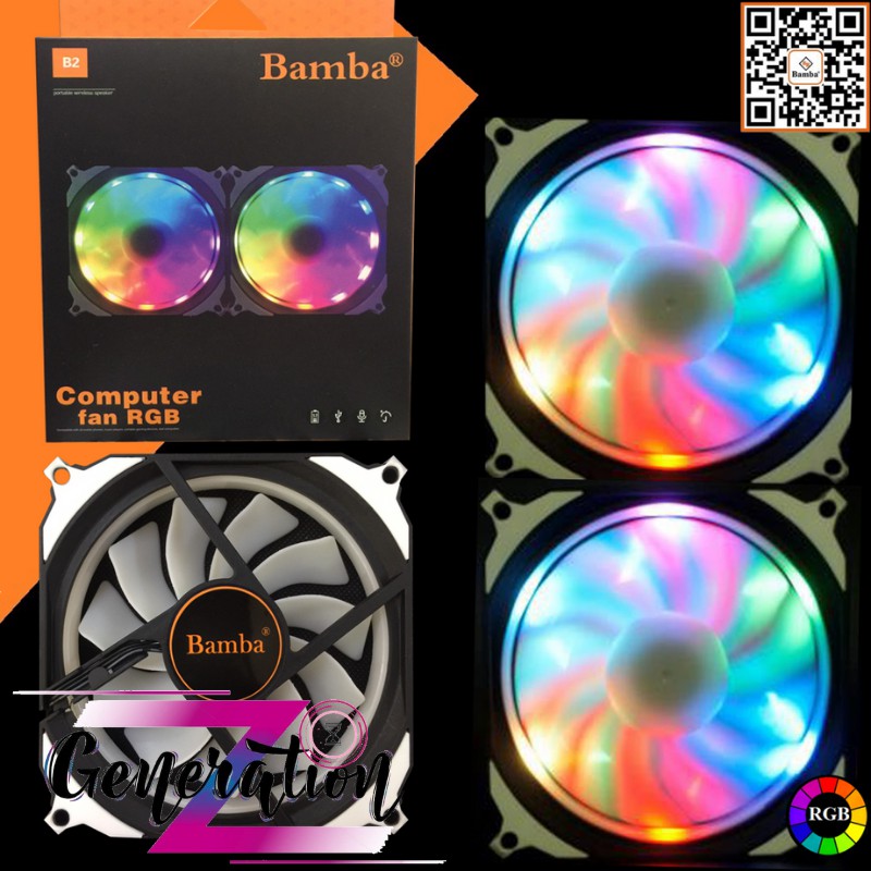 FAN CASE 12CM LED RGB (TỰ ĐỔI MÀU) BAMBA B2