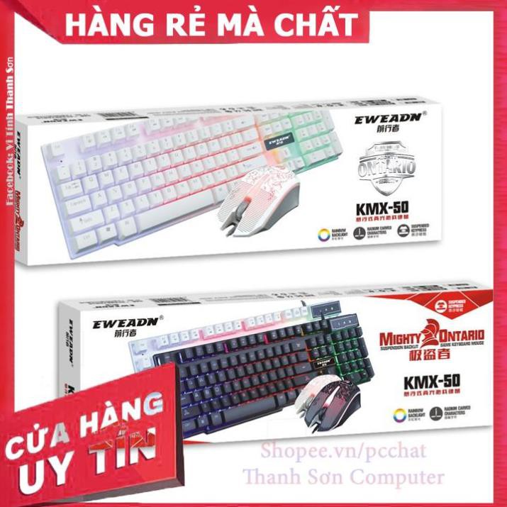 [TẶNG LÓT CHUỘT ] Bộ bàn phím giả cơ và chuột game Eweadn KMX-50 Led 7 màu - Linh Kiện Phụ Kiện PC Laptop Thanh Sơn