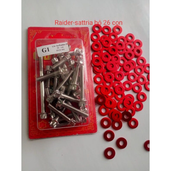 Bộ ốc lóc máy salaya kèm lông đền . Exciter 135,150, winner, Raider,Sirius, wave.
