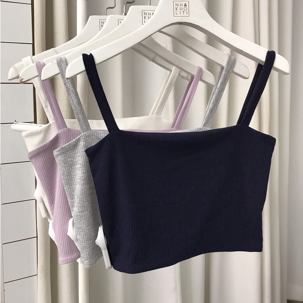 Áo thun 2 dây croptop vải cotton co giãn 4 chiều - ATTK021 | BigBuy360 - bigbuy360.vn