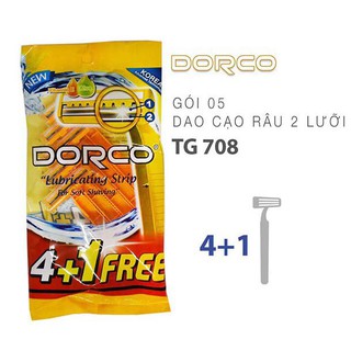 Dao cạo râu 2 lưỡi DORCO TG 708 gói 5 dao cạo