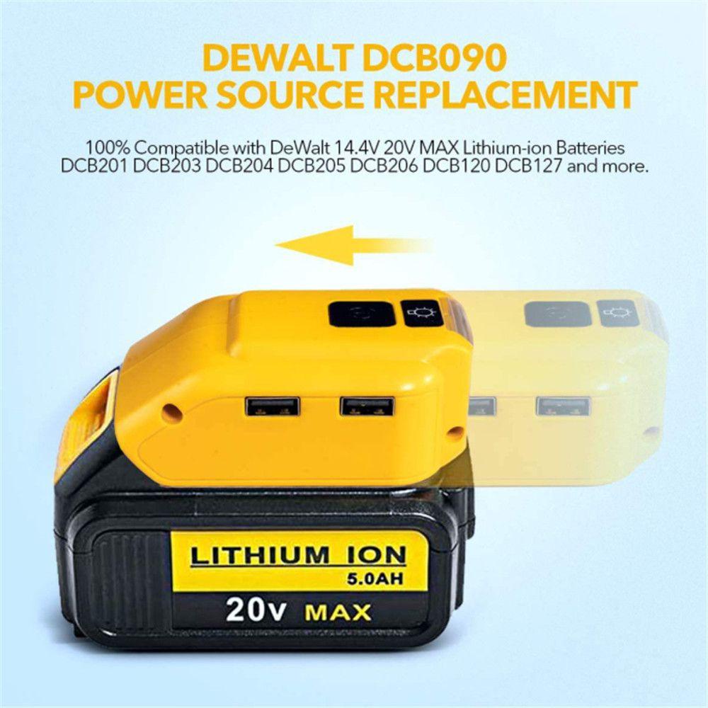 MYRONGVN Bộ Chuyển Đổi Pin Li-ion Di Động Với Đèn LED Sạc USB Cho Pin Li-ion 18V-20V