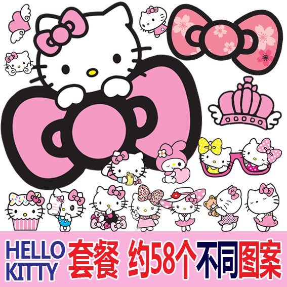 Decal Dán Trang Trí Xe Hơi / Mô Tô Hình Hello Kitty Xinh Xắn