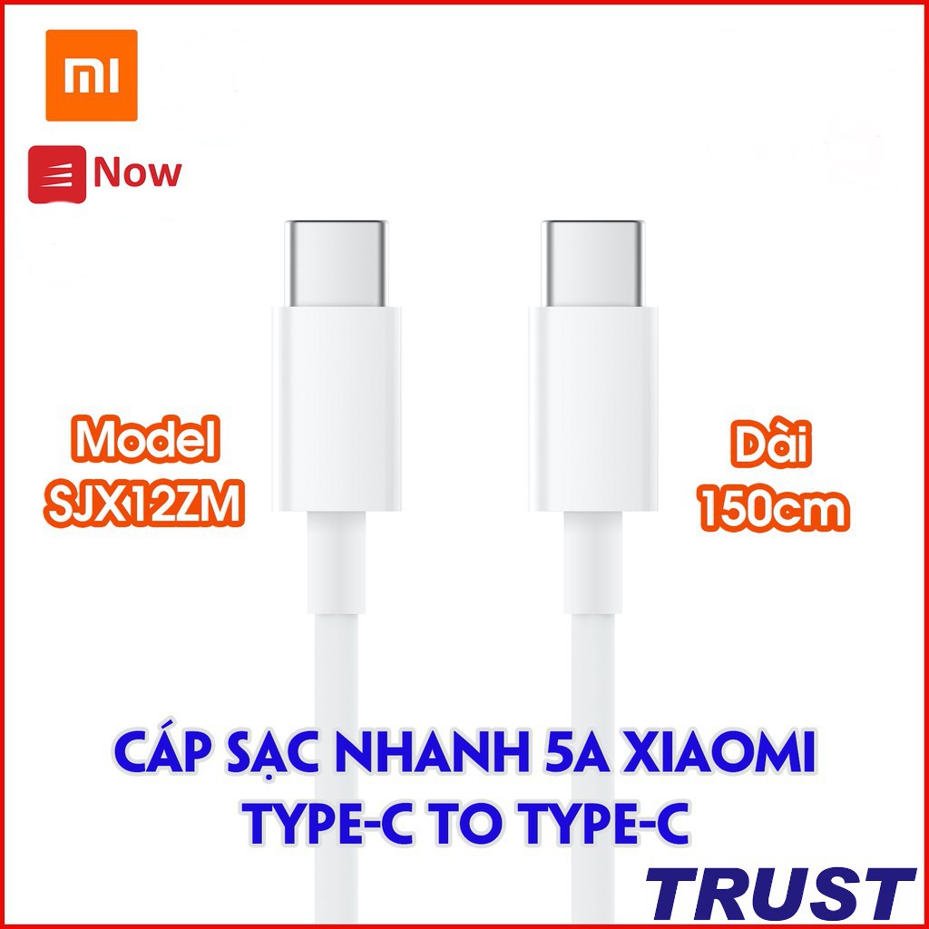 Cáp Sạc Xiaomi Type C To Type C 150cm (1.5m) - Hàng Chính Hãng